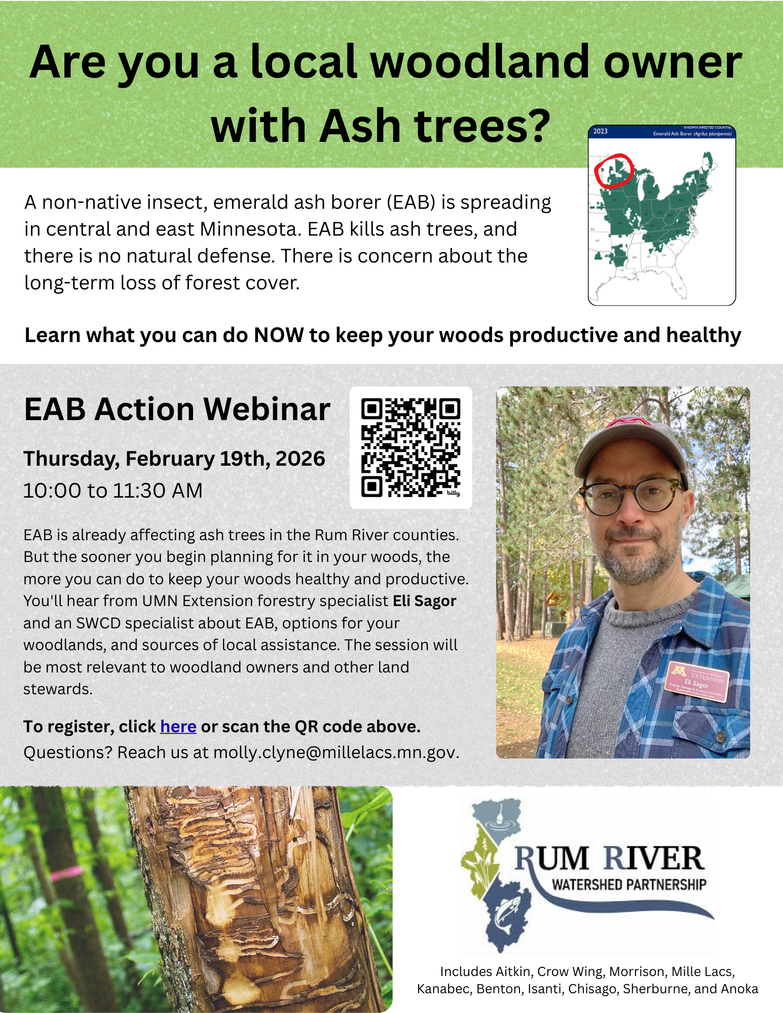 Photo: Flyer detailing an upcoming training for the Emerald Ash Borer (EAB).